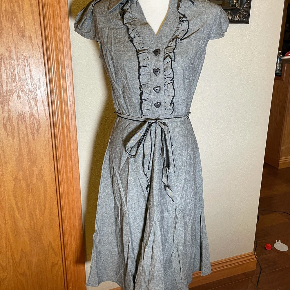 New Yellow Star by ModCloth retro grey dress! - Picture 3 of 9